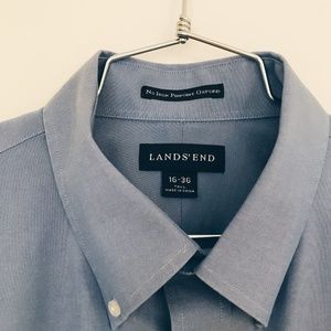 Lands End Men's Blue Dress Shirt with Pocket